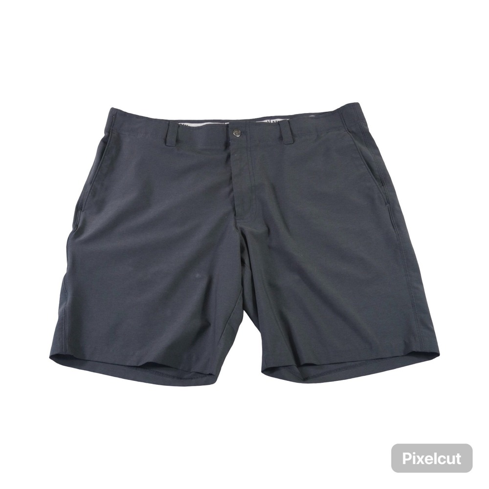 Callaway Chino Shorts Mens 38 Black Stretch Embroidered Logo Flat Front Casual
